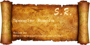 Spengler Romola névjegykártya